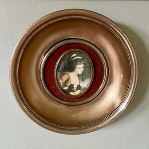 Vintage Pair Cameo Creations Victorian Portraits Aluminum Framed Wall Decor